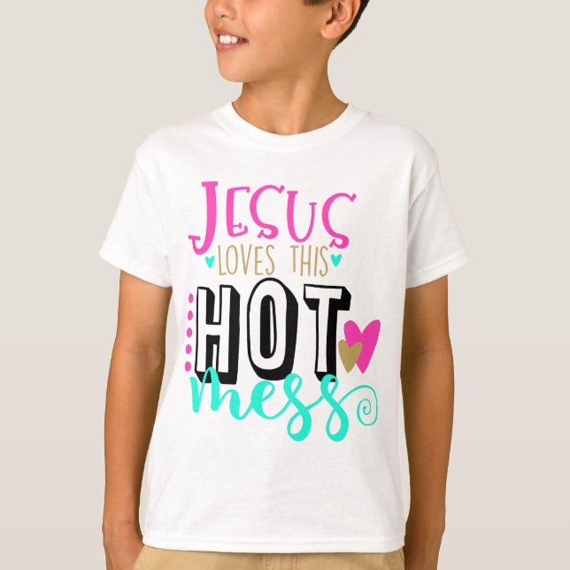Kvinna Jesus Kärlek denna Hett  T Shirt (Framsida)