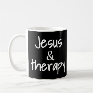 Kvinna Jesus och terapi Christian Humor för Chris Kaffemugg
