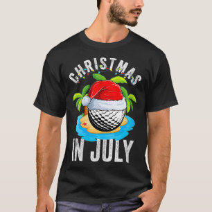 Kvinna jul i juli Golf Boll Santa Hat Summ T Shirt