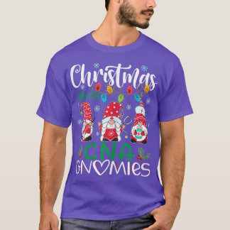 Kvinna jul med min CNA Gnomies Nurse Stethos T Shirt