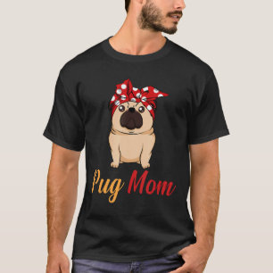 Kvinna Julens Hundälskare Cute Pug Mamma T Shirt