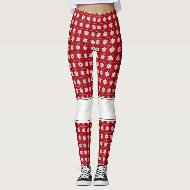 KVINNA JULSTRUMPBYXOR LEGGINGS (Framsida)