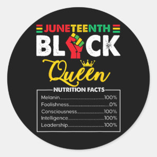 Kvinna Junetelfte Black African Queen Nutritional Runt Klistermärke