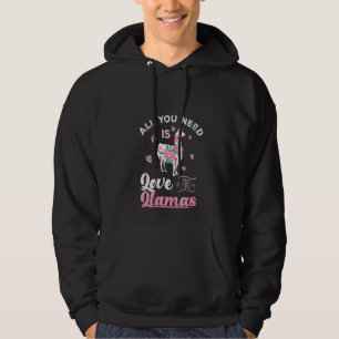 Kvinna Kärlek allt du behöver är Kärlek Llama Hoodie
