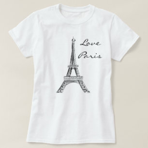 Kvinna kärlekParis T-tröja Tee
