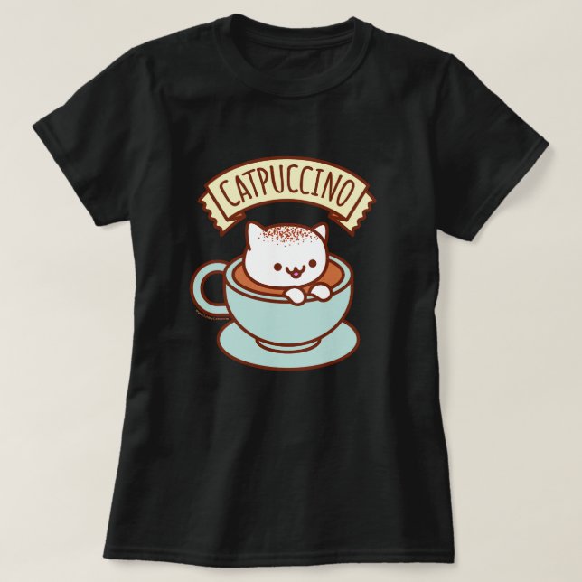 Kvinna kattT-tröja - "CATPUCCINO ", T Shirt (Design framsida)