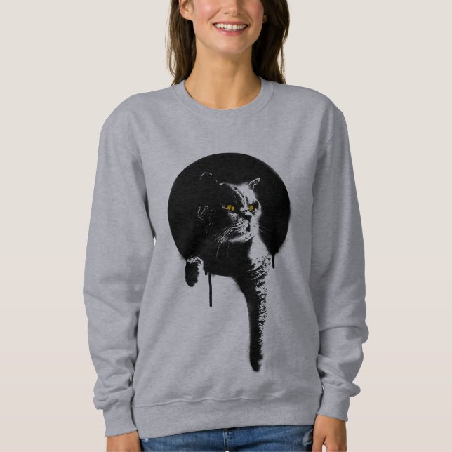 Kvinna katttröja: Stencilera "att hänga ut ", Tee Shirt (Framsida)