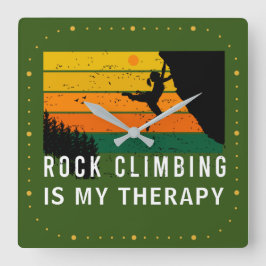 Kvinna klättrar på klippa är min terapi extrema sp fyrkantig klocka