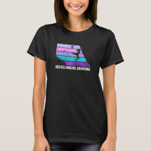 Kvinna klättrar som en flicka Retro Sunset Sten Kl T Shirt