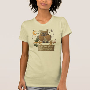 Kvinna klok gammal ugglaT-tröja T-shirt