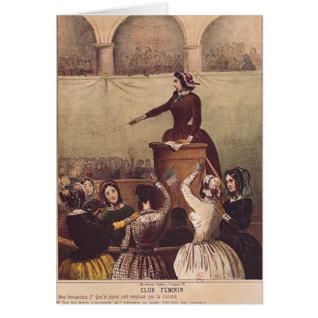 Kvinna klubb, c.1848 hälsningskort (Framsidan)