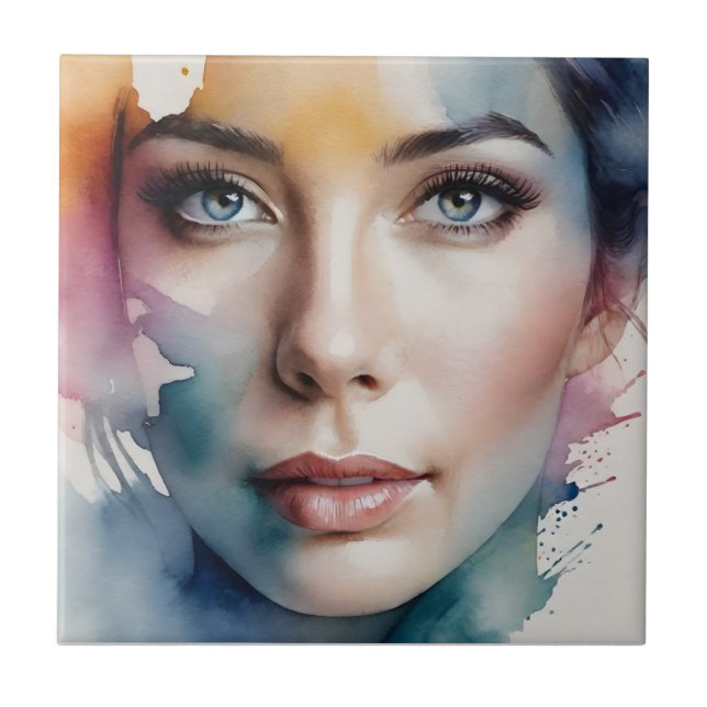 Kvinna konst för exponering av dubbla kakelplatta (Framsidan)