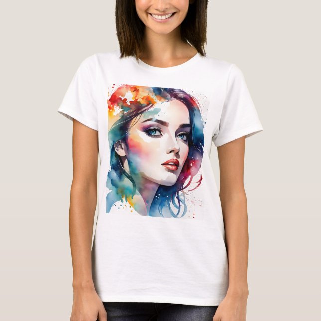 Kvinna konst med dubbelexponering t shirt (Framsida)