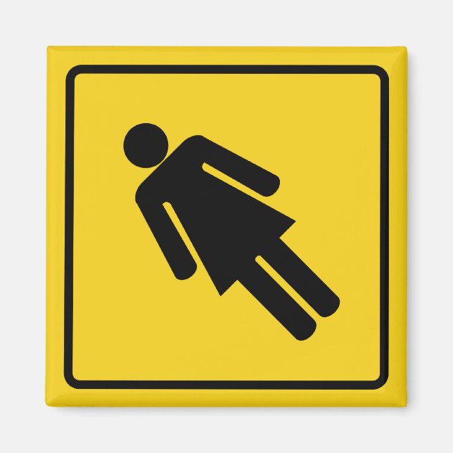 Kvinna Korsningszon Magnet (Framsidan)