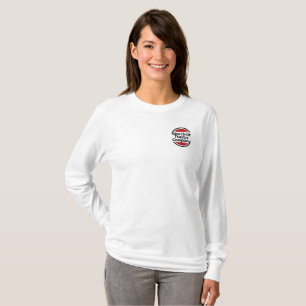Kvinna lång-muff utslagsplats-skjorta med tee shirt