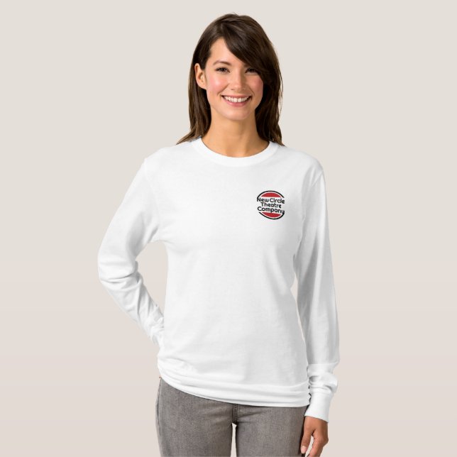 Kvinna lång-muff utslagsplats-skjorta med tee shirt (Hel framsida)