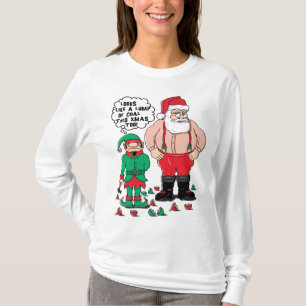 Kvinna långa muff jul t-shirt