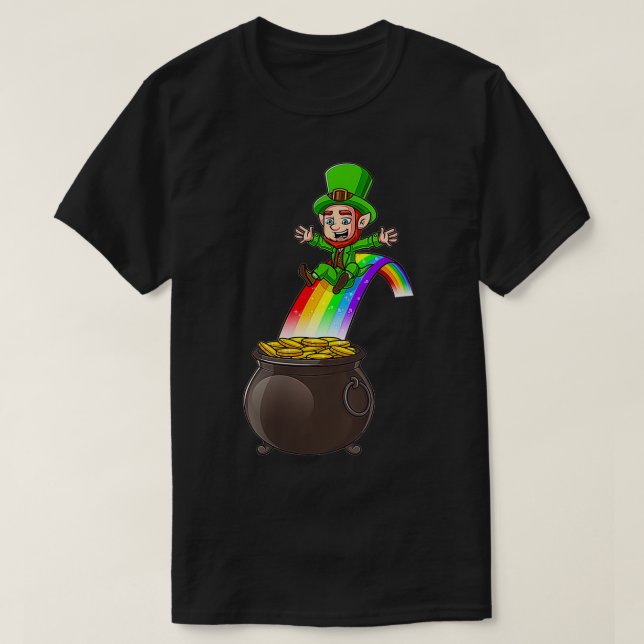 Kvinna leprechaun Pot av gula (irländsk st patrick T Shirt (Design framsida)