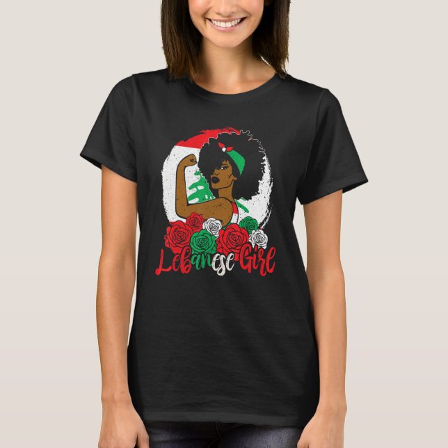 Kvinna Libanesisk Flicka Libanon Mujer Libanon Fla T Shirt (Framsida)