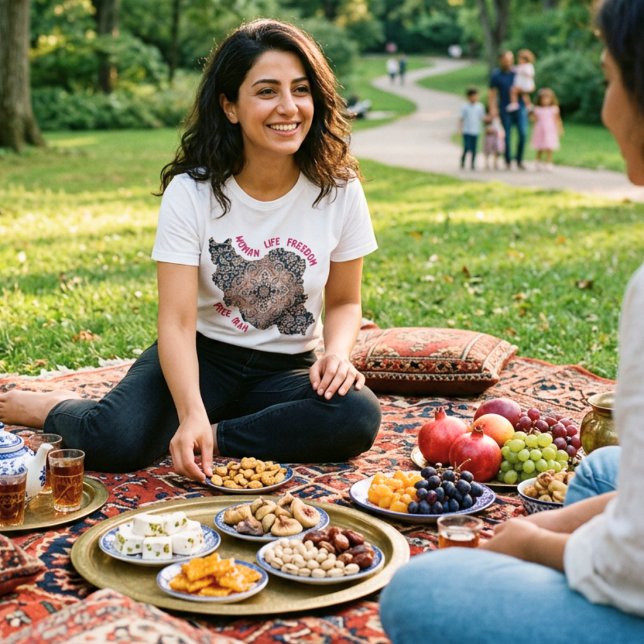 Kvinna Liv Frihet | Persisk Matta Röd T Shirt (Woman Life Freedom | Persian Rug Red T-Shirt)