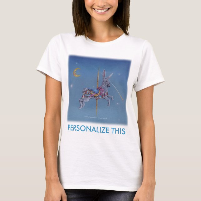 Kvinna ljuses - Cosmic Rabbit Carousel T Shirt (Framsida)