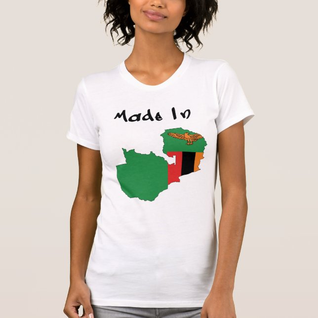 Kvinna Made_In_Zambia T Shirt (Framsida)