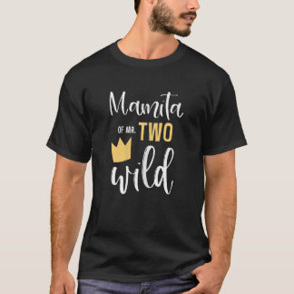 Kvinna Mamita från två Vilder andra födelsedagen P T Shirt