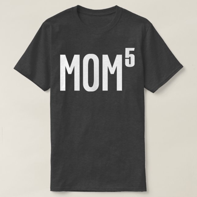 Kvinna Mamma 5 barn Cute Funny Mors dag Gift T Shirt (Design framsida)