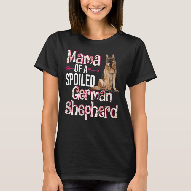 Kvinna Mamma av en förstörd tysk Shepherd Mor S T Shirt (Framsida)
