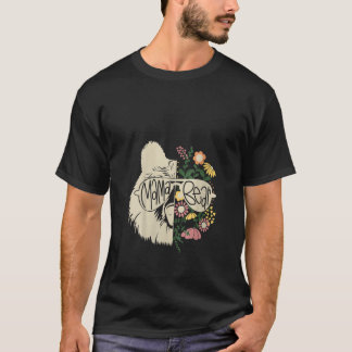 Kvinna Mamma Björnhäftning Halvblomma Hippie Mamma T Shirt