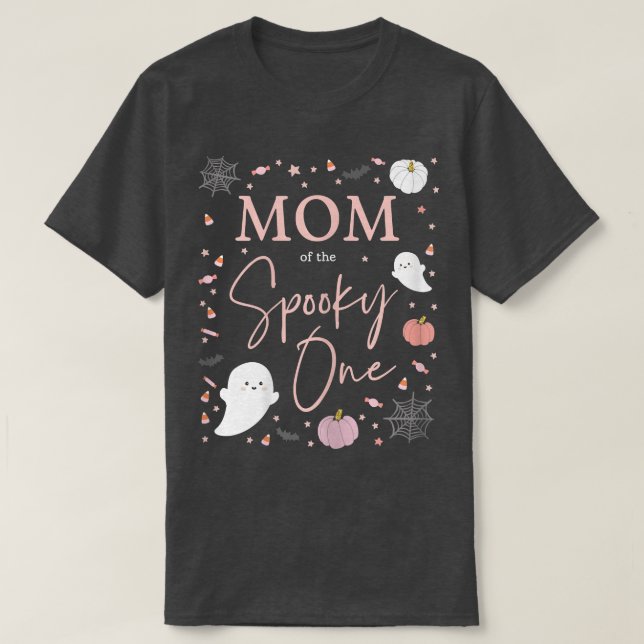 Kvinna Mamma i "Spooky One Girl First Birthday P" T Shirt (Design framsida)