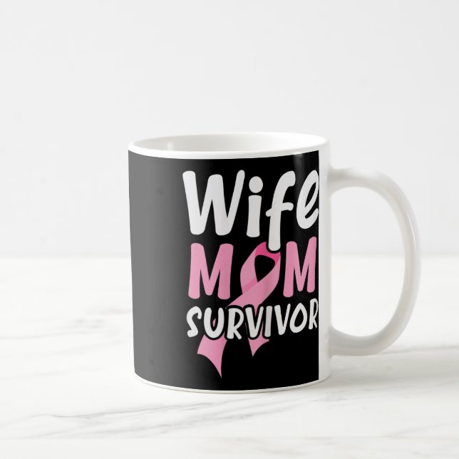 Kvinna Mamma Survivor Proud Supporter Breast Ca Kaffemugg (Höger)