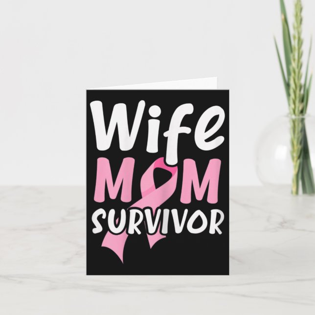 Kvinna Mamma Survivor Proud Supporter Breast Ca Kort (Framsida)
