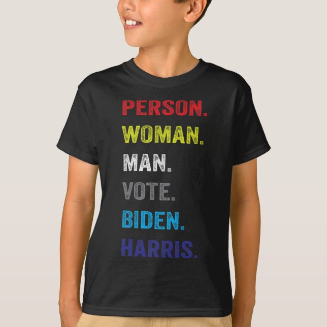 Kvinna. Man. Omröstning. Biden. Harris T Shirt (Framsida)
