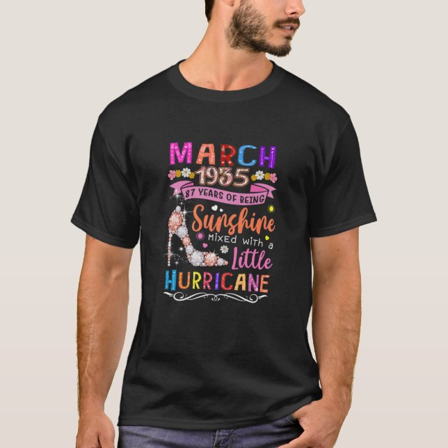 Kvinna mars 1935 87 år som Fantastisk Blommigt T Shirt (Framsida)