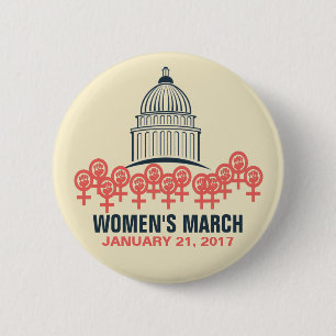 Kvinna mars på Washington solidaritet Knapp