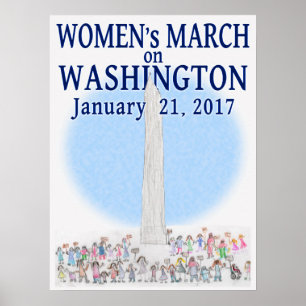 Kvinna mars på Washington - vid pärlan Poster