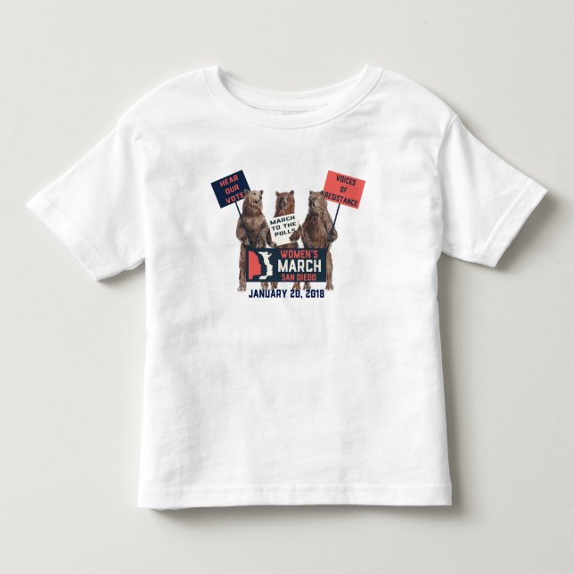 Kvinna mars San Diego uthärdar ungetshirten Tee (Framsida)