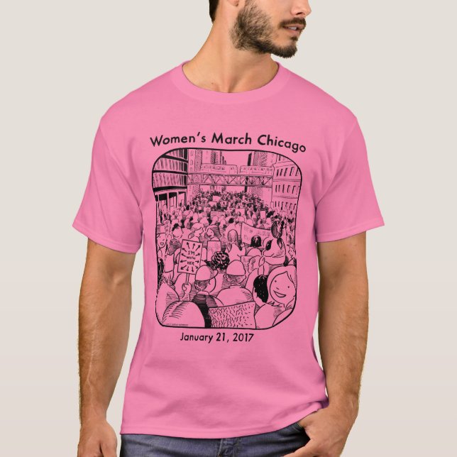 Kvinna marsChicago manar utslagsplats Tee Shirt (Framsida)