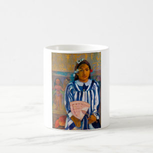 Kvinna med A Fläkt, Gauguin Kaffemugg
