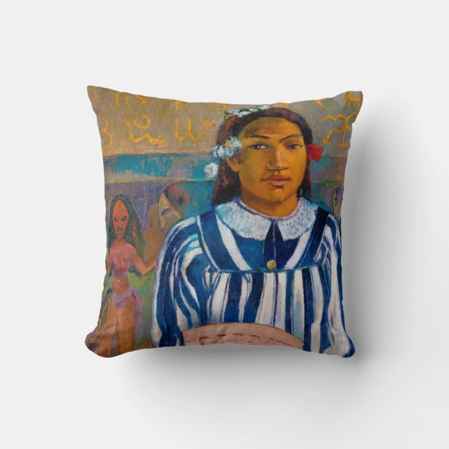 Kvinna med A Fläkt, Gauguin Kudde (Framsida)