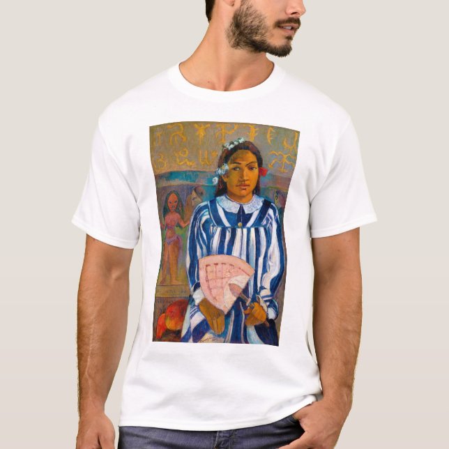Kvinna med A Fläkt, Gauguin T Shirt (Framsida)