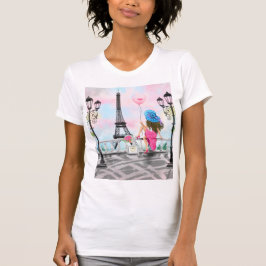 Kvinna med ballong i Paris T-Shirt Eiffel Torn