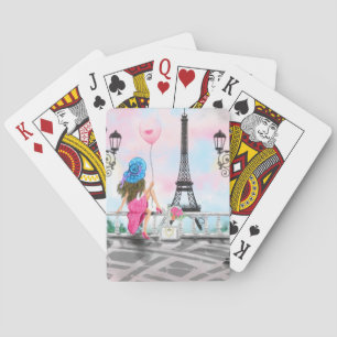 Kvinna med ballongkort - I Kärlek Paris Casinokort