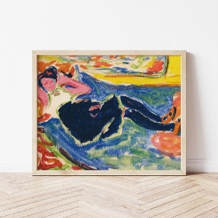 Kvinna med Black Stockings Ernst Ludwig Kirchner Poster
