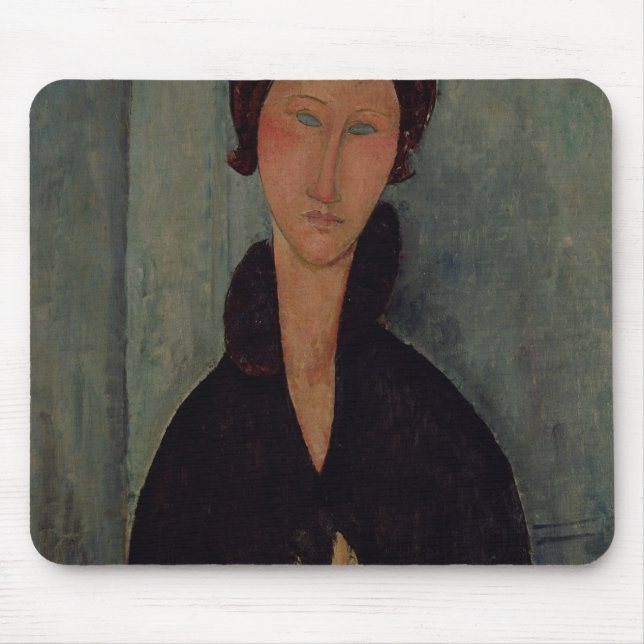 Kvinna med blåttögon, c.1918 musmatta (Framsidan)