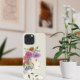 Kvinna med blommor illustration