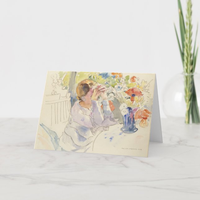 Kvinna med blomsterBouquet | Philipp Franck Kort (Framsida)