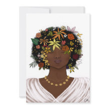 Kvinna med blomstrande Afro