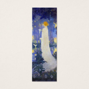 Kvinna med Calla Lilies Bookmark Litet Visitkort